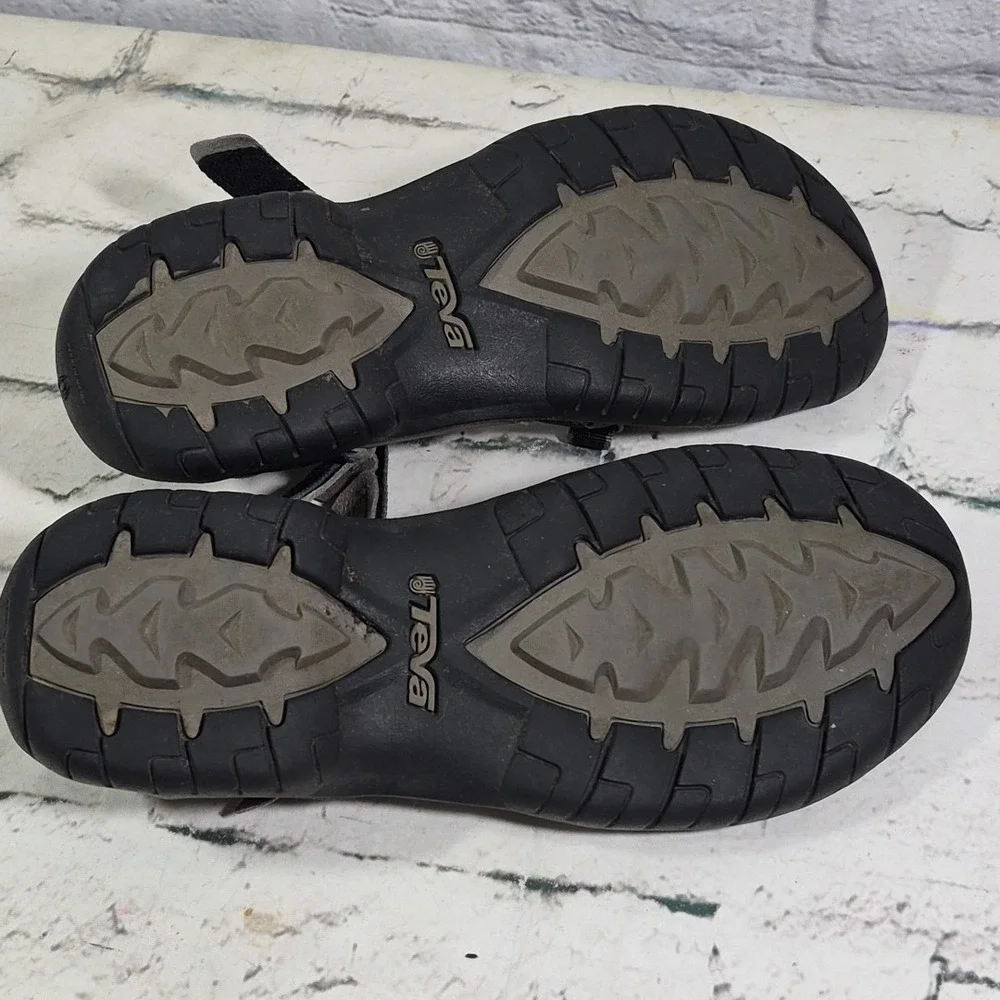 Teva Sandals Womens 9 Verra Sporty Hiking Slingback 1006263 Black Gray Fabric